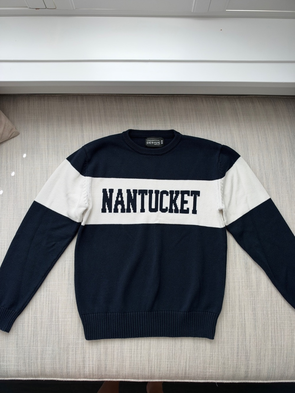 Nantucket Crewneck Sweater - Navy & White